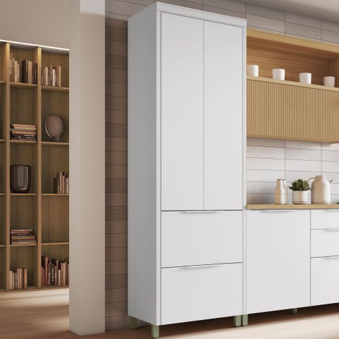 Paneleiro 2 Portas 2 Gavetas Marquesa 70cm 100% MDF Branco