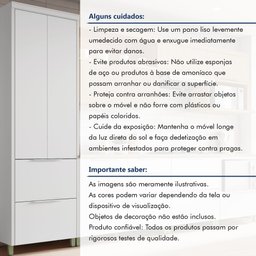 Paneleiro 2 Portas 2 Gavetas Marquesa 70cm 100% MDF Branco - 8