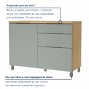 Ver imagem 4 de Cozinha 5 Peças 5 Portas 6 Gavetas Ripado Marquesa 100% MDF Marrom/Nature/Verde