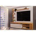 Ver imagem 1 de Rack Bancada C/ Painel P/ Tv até 55 Pol Marin 1 Porta e Torre Ripada 160x153cm Bali/cedro - Dj Mó