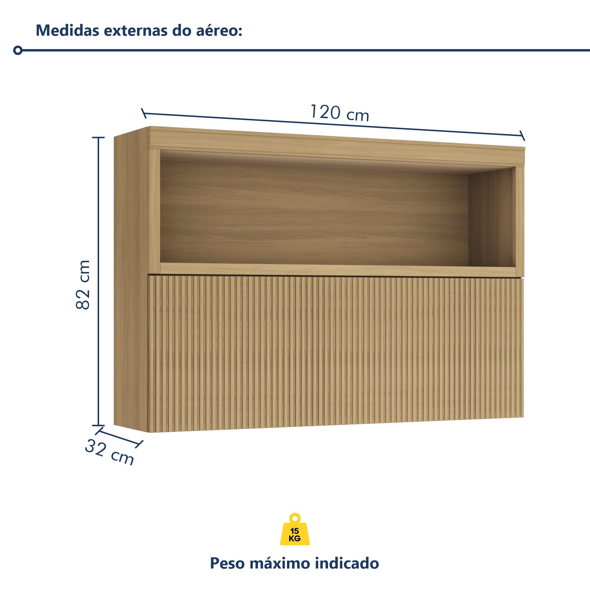 Cozinha 5 Peças 7 Portas 6 Gavetas Ripado Marquesa  100% Mdf - 15