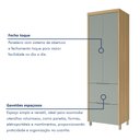 Ver imagem 6 de Cozinha 5 Peças 7 Portas 6 Gavetas Ripado Marquesa 100% MDF Marrom/Nature/Verde