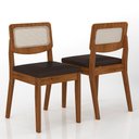 Ver imagem 5 de Mesa com 4 Cadeiras Redonda C/vidro Santorini Fre/pto/cor.marrom - M.a Freijó/preto/corino Marrom