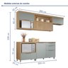 Cozinha 5 Peças 4 Portas 4 Gavetas Ripado Marquesa  100% Mdf - 18