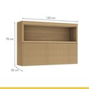 Ver imagem 4 de Cozinha 6 Peças 4 Portas 7 Gavetas Painel Ilha Ripado Marquesa 100% MDF Marrom/Nature/Verde