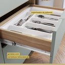 Ver imagem 6 de Cozinha 6 Peças 4 Portas 7 Gavetas Painel Ilha Ripado Marquesa 100% MDF Marrom/Nature/Verde