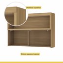 Ver imagem 3 de Cozinha 6 Peças 4 Portas 7 Gavetas Painel Ilha Ripado Marquesa 100% MDF Marrom/Nature/Verde