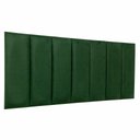 Ver imagem 1 de Cabeceira Casal Veludo Verde Placa Modulada Estofada Ripada Adesiva