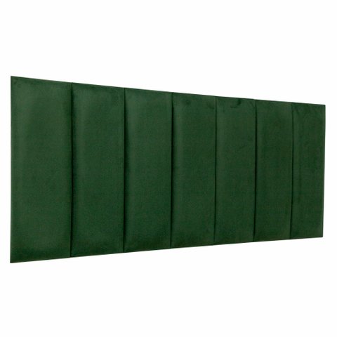 Cabeceira Casal Veludo Verde Placa Modulada Estofada Ripada Adesiva