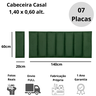 Cabeceira Casal Veludo Verde Placa Modulada Estofada Ripada Adesiva - 5
