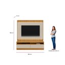 Ver imagem 2 de Conjunto Modular 180cm Rack com Painel para Tv São Paulo Linea Brasil - Tauari/off White Fosco