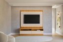 Ver imagem 1 de Conjunto Modular 180cm Rack com Painel para Tv São Paulo Linea Brasil - Tauari/off White Fosco