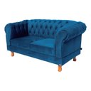 Ver imagem 2 de Conjunto Sofá Namoradeira Chesterfield Capitonê Duque Veludo Azul Marinho Decoração, Recepção, Salas