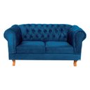 Ver imagem 1 de Conjunto Sofá Namoradeira Chesterfield Capitonê Duque Veludo Azul Marinho Decoração, Recepção, Salas