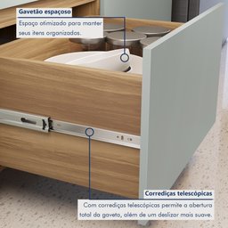 Cozinha 5 Peças 8 Portas 7 Gavetas Ripado Rainha  100% Mdf - 12