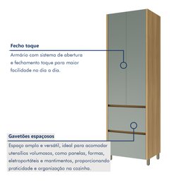 Cozinha 5 Peças 8 Portas 7 Gavetas Ripado Rainha  100% Mdf - 13