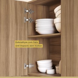 Cozinha 9 Peças Canto Direita E Esquerda 12 Portas 8 Gavetas Ripado Rainha  100% Mdf - 3