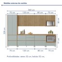 Ver imagem 3 de Cozinha 7 Peças 9 Portas 8 Gavetas Nichos Forno Ripado Rainha  100% Mdf