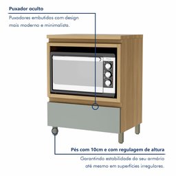 Cozinha 7 Peças 9 Portas 8 Gavetas Nichos Forno Ripado Rainha  100% Mdf - 10