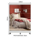 Ver imagem 4 de Guarda-roupa Solteiro Madesa Luke 2 Portas de Correr de Espelho com Pés - Branco