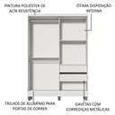 Ver imagem 6 de Guarda-roupa Solteiro Madesa Luke 2 Portas de Correr de Espelho com Pés - Branco