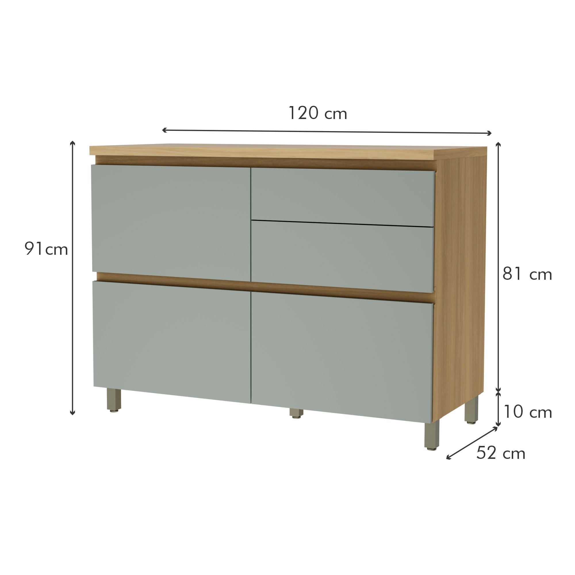 Cozinha 6 Peças 7 Portas 7 Gavetas Nichos Forno Ripado Rainha  100% Mdf - 9