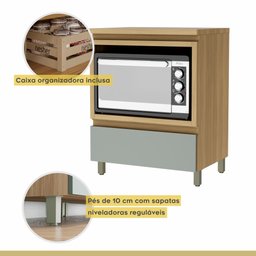 Cozinha 6 Peças 7 Portas 7 Gavetas Nichos Forno Ripado Rainha  100% Mdf - 16