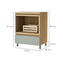 Cozinha 6 Peças 7 Portas 7 Gavetas Nichos Forno Ripado Rainha  100% Mdf - 17