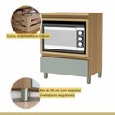 Ver mais imagens de Cozinha 6 Peças 7 Portas 7 Gavetas Nichos Forno Ripado Rainha 100% MDF Marrom/Nature/Verde