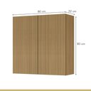Ver mais imagens de Cozinha 8 Peças 8 Portas 12 Gavetas Forno Ilha Ripado Rainha 100% MDF Marrom/Nature/Verde