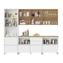 Ver imagem 5 de Cozinha 5 Peças 8 Portas e 7 Gavetas Ripado Rainha 100% MDF Marrom/Branco/Nature