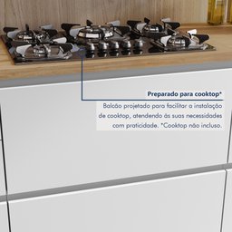 Cozinha 5 Peças 8 Portas E 7 Gavetas Ripado Rainha  100% Mdf - 7
