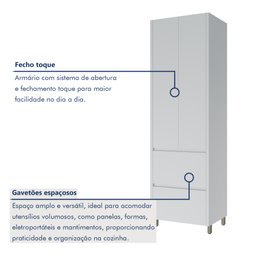 Cozinha 5 Peças 8 Portas E 7 Gavetas Ripado Rainha  100% Mdf - 13