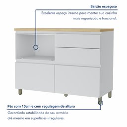 Cozinha 5 Peças 8 Portas E 7 Gavetas Ripado Rainha  100% Mdf - 8