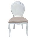 Ver imagem 3 de 3 Cadeira Medalhão Madeira Entalhada com Tela Telinha Palhinha Poltrona Natural Provençal Indiana de