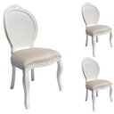 Ver imagem 1 de 3 Cadeira Medalhão Madeira Entalhada com Tela Telinha Palhinha Poltrona Natural Provençal Indiana de