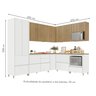 Cozinha 9 Peças Canto 12 Portas 8 Gavetas Ripado Rainha  100% Mdf - 4
