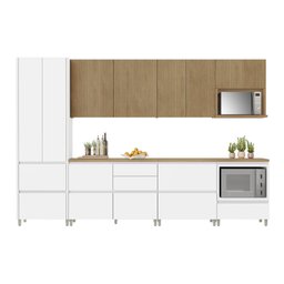 Cozinha 7 Peças 9 Portas 8 Gavetas Nichos Forno Ripado Rainha  100% Mdf - 2