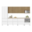 Ver imagem 2 de Cozinha 7 Peças 9 Portas 8 Gavetas Nichos Forno Ripado Rainha 100% MDF Marrom/Branco/Nature