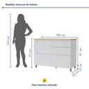 Ver imagem 6 de Cozinha 7 Peças 9 Portas 8 Gavetas Nichos Forno Ripado Rainha 100% MDF Marrom/Branco/Nature