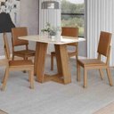 Ver imagem 4 de Cadeira Henn Milla Plus S38-537 Nature Corano Caramelo MDF MDP Assento Estofado