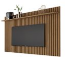 Ver imagem 2 de Painel Ripado para TV até 72 Polegadas MDF 185,5cmx135cm Prateleira Real Classic 1.8 Marrom Freijó