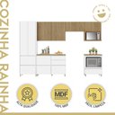 Ver imagem 2 de Cozinha 6 Peças 7 Portas 7 Gavetas Nichos Forno Ripado Rainha 100% Mdf