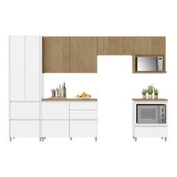 Cozinha 6 Peças 7 Portas 7 Gavetas Nichos Forno Ripado Rainha  100% Mdf - 20