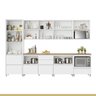 Cozinha 7 Peças 9 Portas 8 Gavetas Nichos Forno Ripado Rainha  100% Mdf - 20