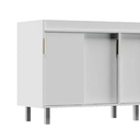 Ver imagem 3 de Balcão de Cozinha 4 Portas de Correr 3 Gaveta 100% MDF 174cm:Branco
