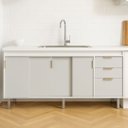 Ver imagem 2 de Balcão de Cozinha 4 Portas de Correr 3 Gaveta 100% MDF 174cm:Branco