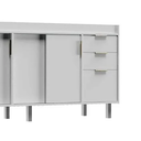 Ver imagem 4 de Balcão de Cozinha 4 Portas de Correr 3 Gaveta 100% MDF 174cm:Branco