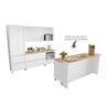 Cozinha 8 Peças 8 Portas 12 Gavetas Forno Ilha Ripado Rainha  100% Mdf - 20