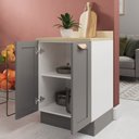 Ver imagem 2 de Balcão 2 Portas 60cm com Tampo Arizona CabeCasa MadeiraOriginals Branco/Cinza